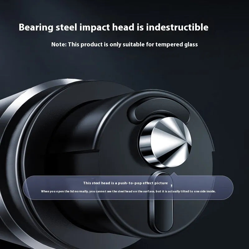 Gun grey aluminium alloy car safety hammer with bearing steel impact head for window breaking
