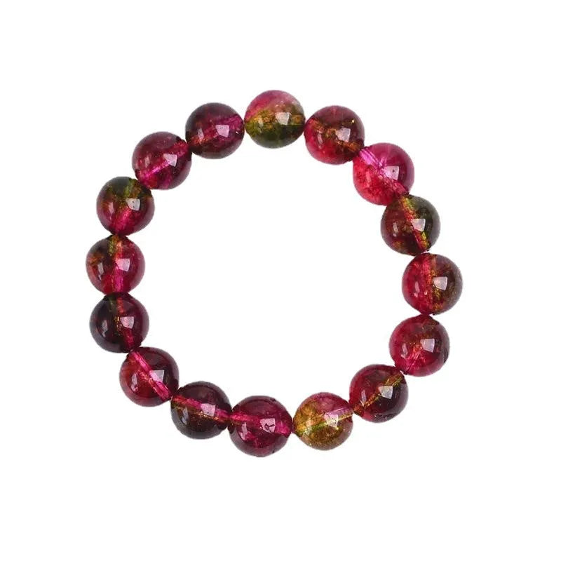 Handcrafted watermelon crystal bracelet showing pastoral design in casual style