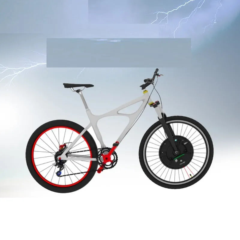 Imotor 3.0 black electric bicycle conversion wheel with integrated hub motor for mountain bikes.