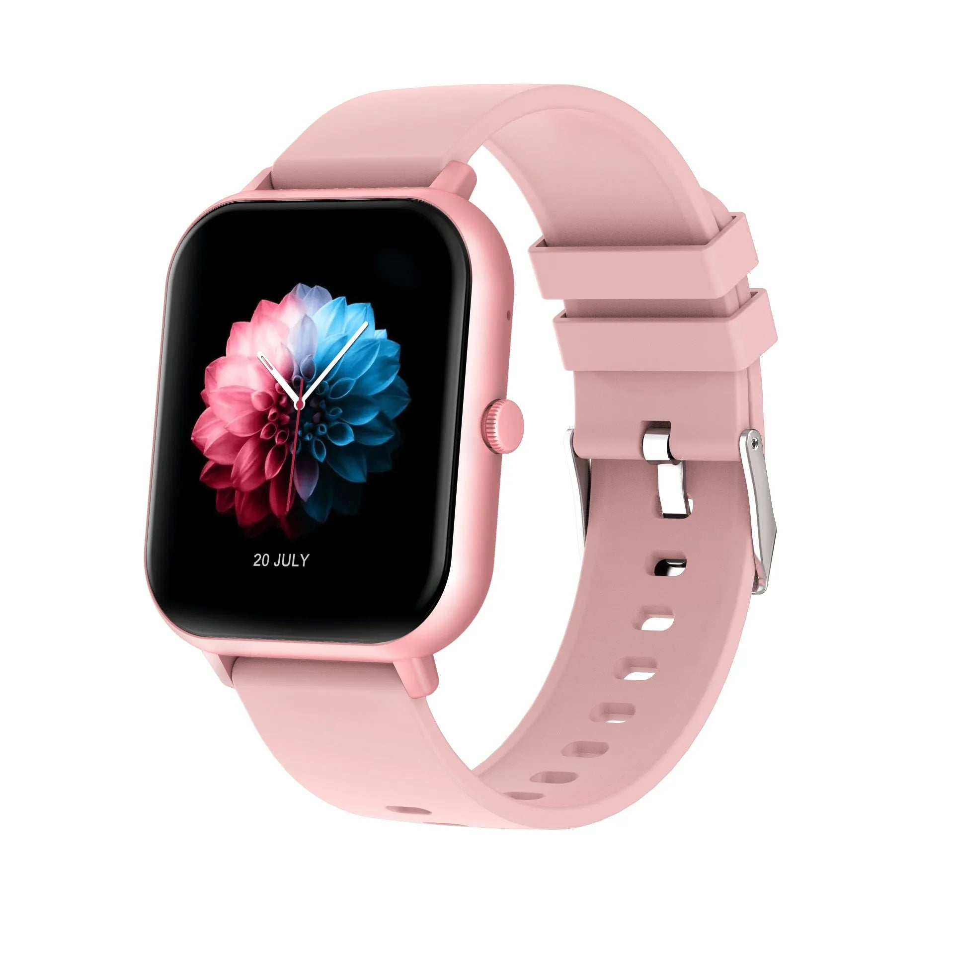 Bluetooth smart watch with TFT touch screen in black, silver gray, pink, or khaki colour options