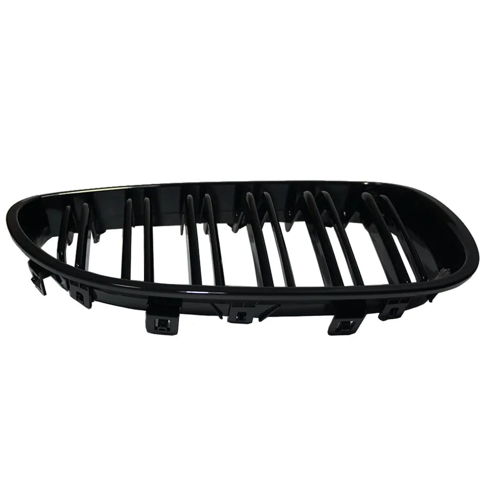 Pair of ABS carbon fibre texture front grilles for BMW 5-Series E39 E60 E66 models.