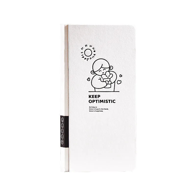 Simple style plaid notebook for children with paper cover and decorative stickers in various colour options.