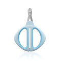 Cat nail clipper with positioning safety hole and non-slip handle in blue colour option