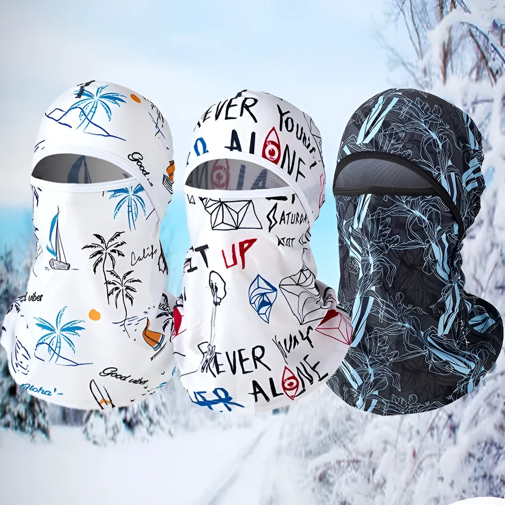 Cotton motorcycle balaclava and gloves set in street style for windproof riding.