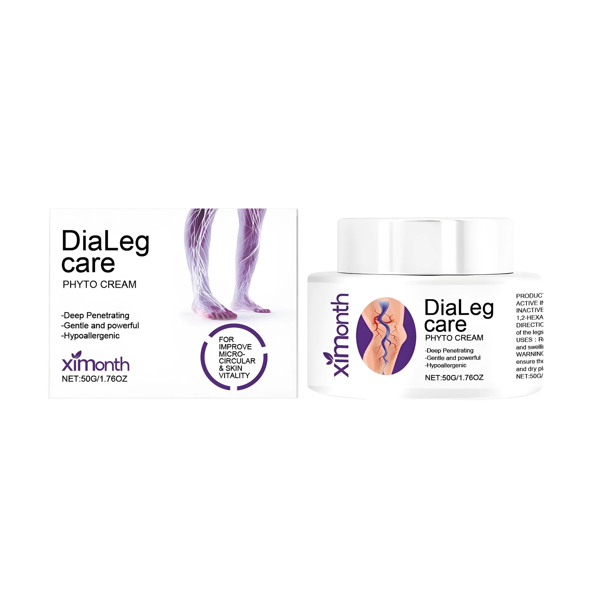50g tube of varicose vein care cream with mint leaf and shea butter formula
