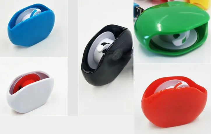 Automatic earphone cable winder with telescopic push mechanism showing compact design