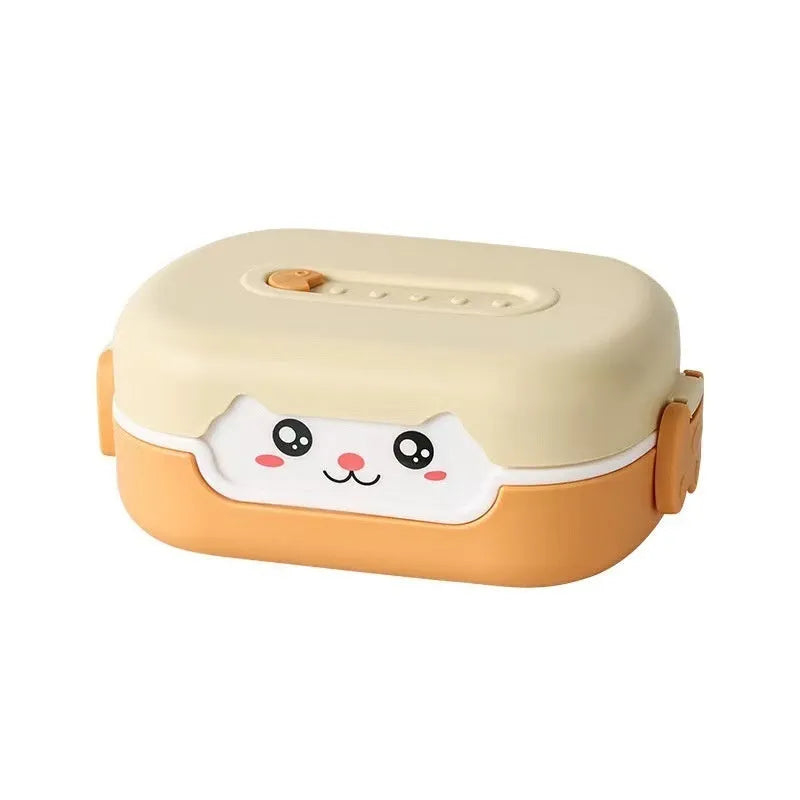 Square plastic divided lunch box with microwave-safe design in dark blue colour option