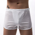 Men's cotton nylon blend boxer shorts in mid waist design showing breathable fabric texture