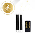 Black S2 3D Flame LED taper candle showing realistic flickering effect