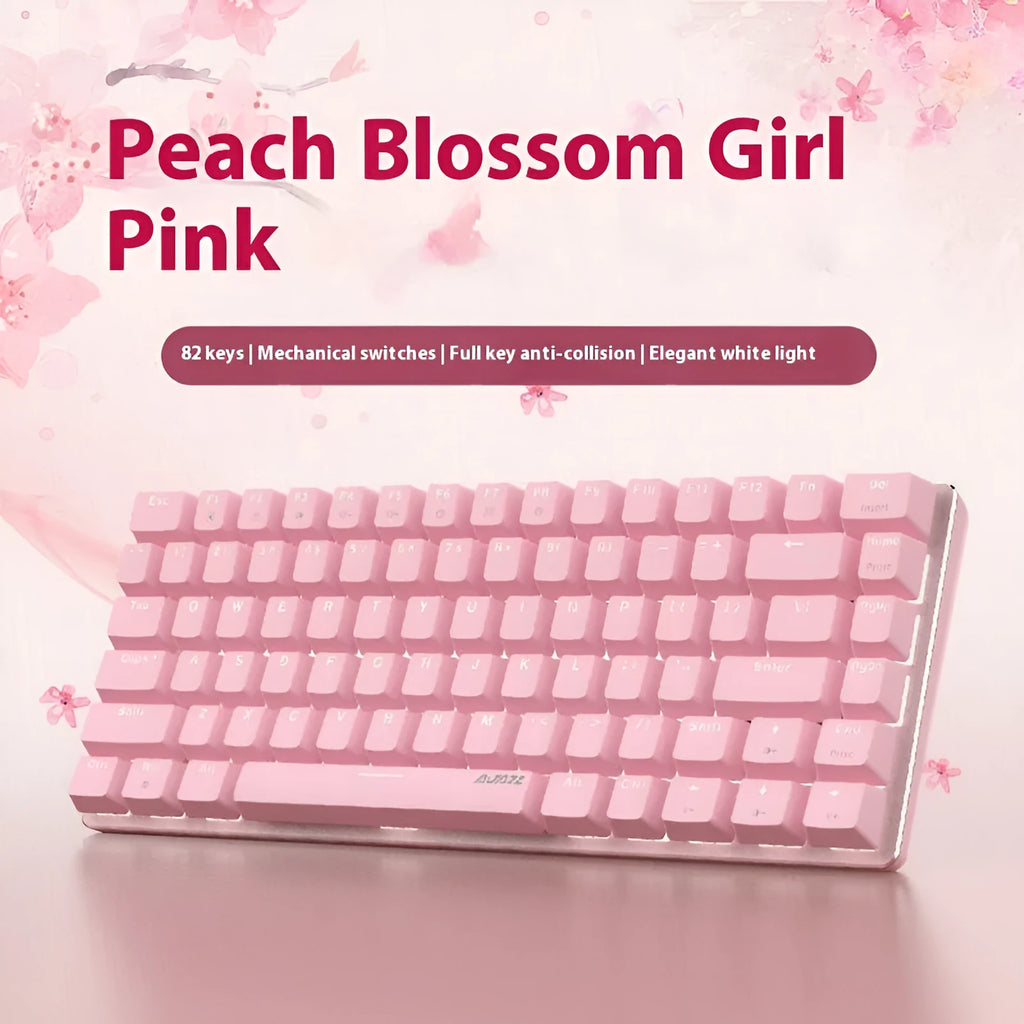 82-key mechanical keyboard with white backlight illumination and metal construction