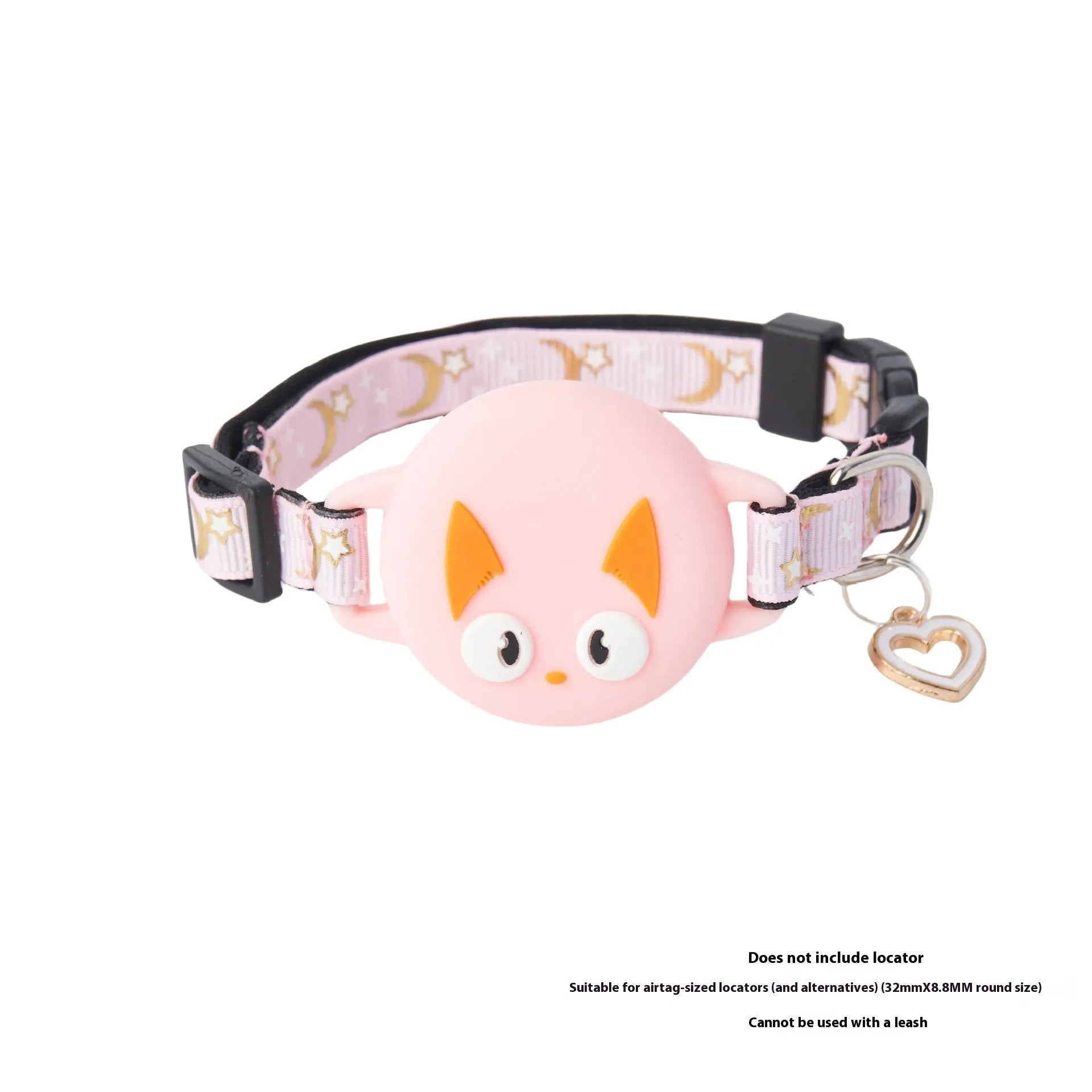 Adjustable plastic cat collar with integrated Apple AirTag protective case in four colour options