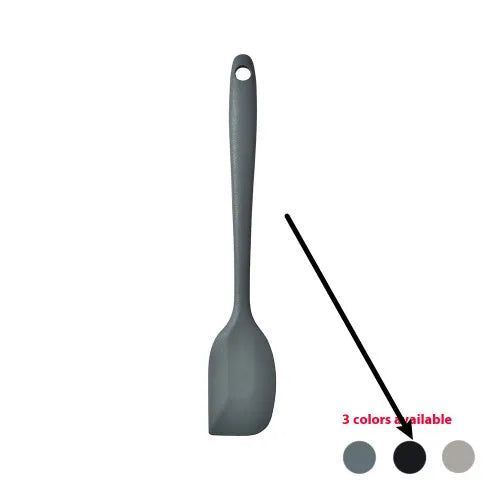 12-piece silicone kitchen utensil set with storage bucket in black, including ladle, spatula, claw tools and egg beater