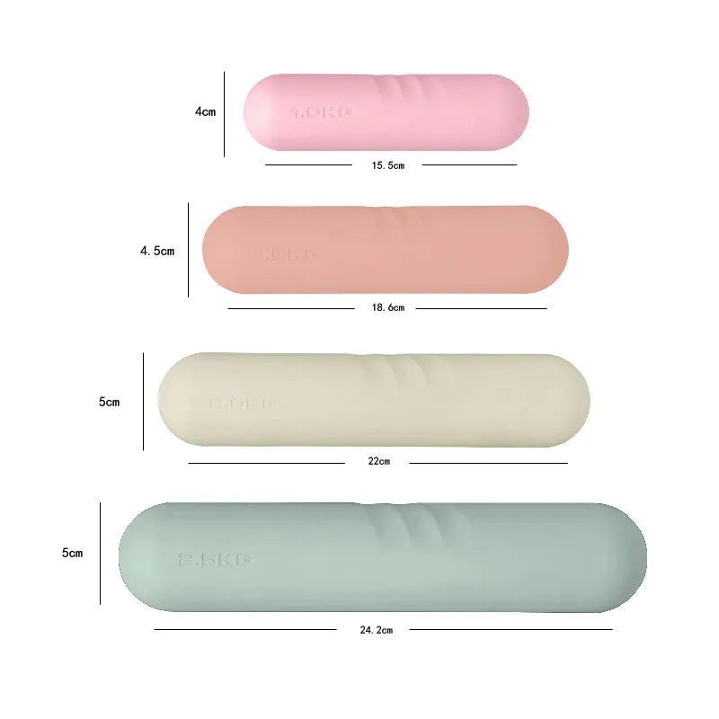 Silicone-edged hand-drawn dumbbell stick in various colours with cast iron construction