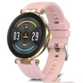 Smart watch with blood pressure monitor on a silicone wrist strap, showing a 1.3-inch display.