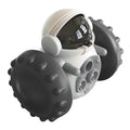 Interactive dog treat dispenser toy with robot appearance roller design for slow feeding