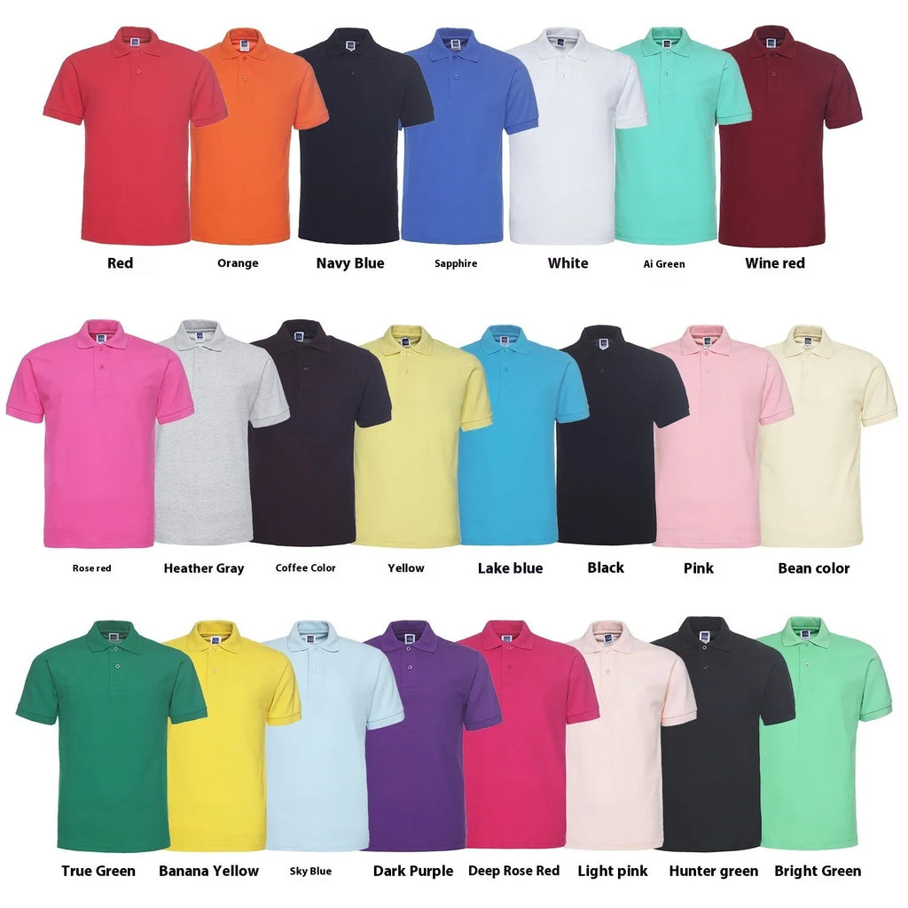 Short sleeve polo shirt in solid colour with loose plus size fit on hanger