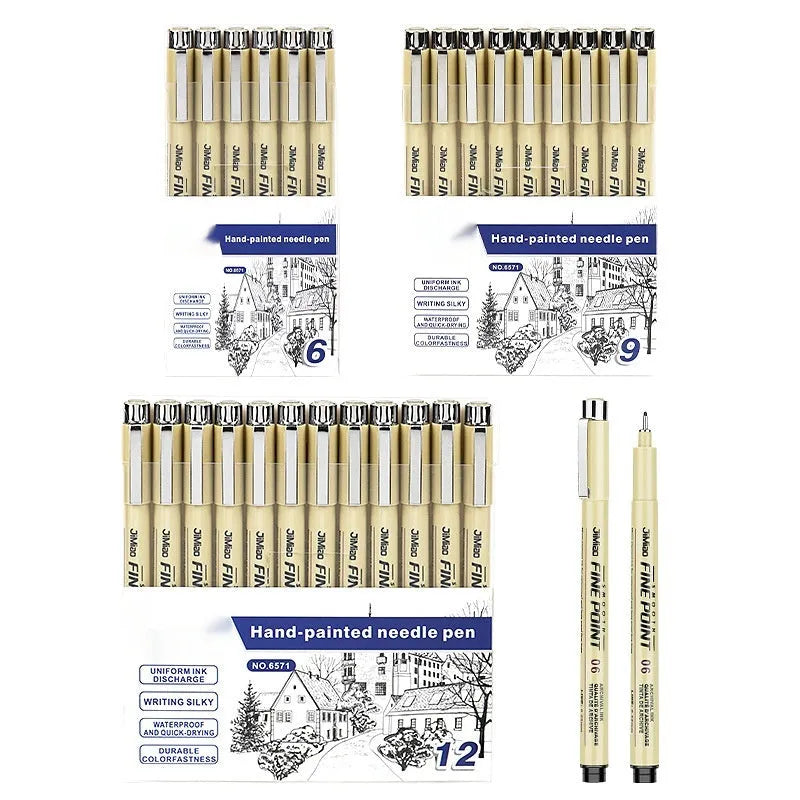 Needle pen with colourful cartoon design, 133mm long, for sketching and writing.