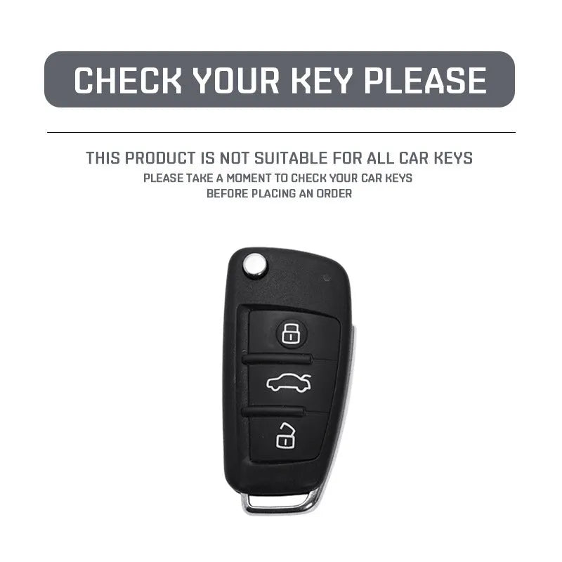 Carbon fibre style car key cover with mirror in feilin material, carbon and white colour options
