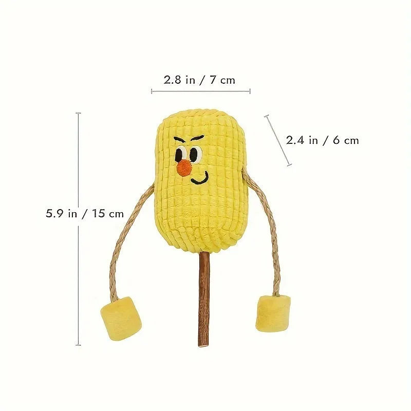 Corn cob and polio wood cat tooth cleaning toy with catnip for dental health