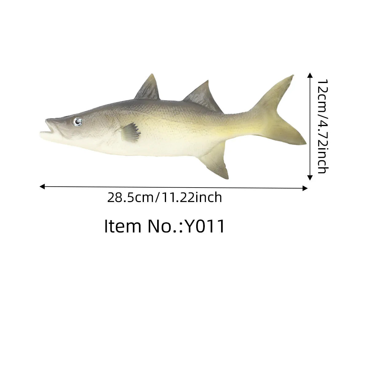 Three PU simulated fish ornaments showing yellow-fin tuna, flower fish, and small tuna models for aquarium décor