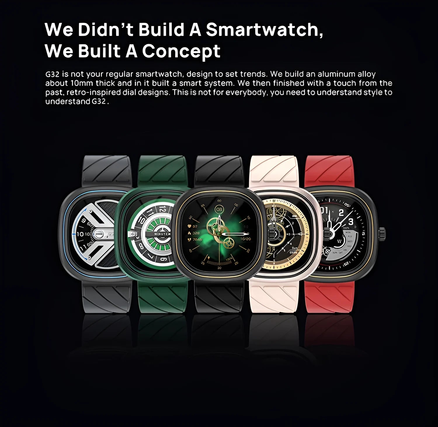 Smart fitness bracelet watch with 1.32-inch screen and silicone wristband in multiple colours