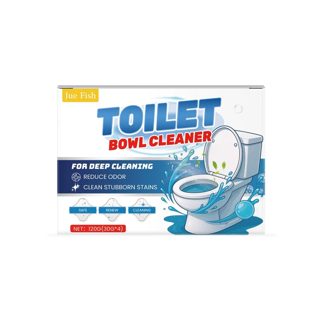 Pack of four sachets of toilet cleaning powder for removing urine stains and odours, total weight 120g.