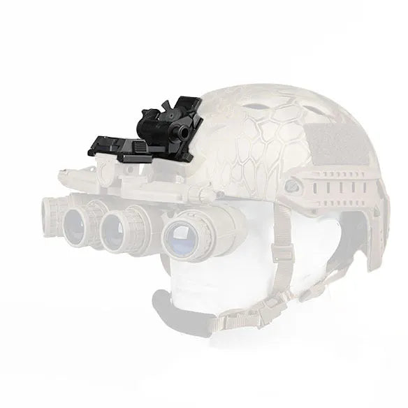 Metal alloy NVG helmet mount with breakaway base in dark earth colour