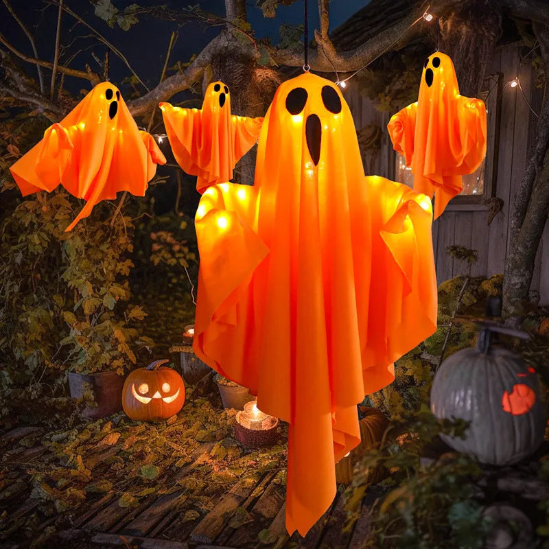 White cloth ghost light with luminous glow for Halloween indoor parties