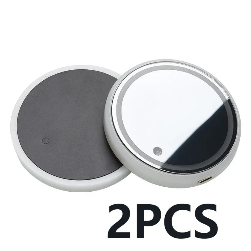 LED light-up car coaster showing seven colour options in automotive cup holder