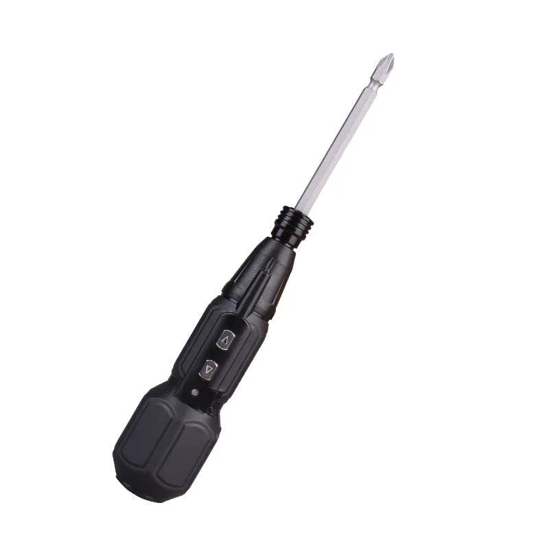 Black and blue 36V cordless electric screwdriver with straight alloy steel handle