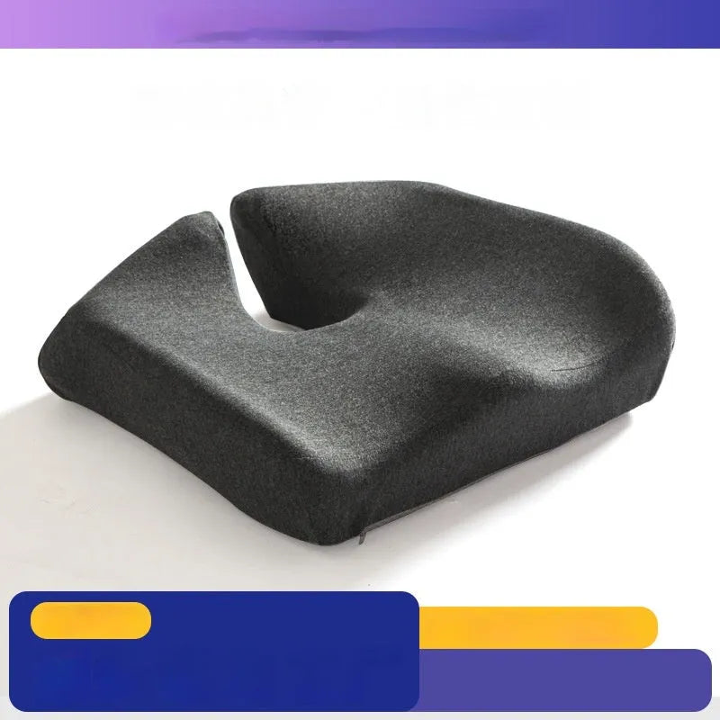 Memory foam office chair cushion for waist support during long sitting sessions in black, grey or light grey