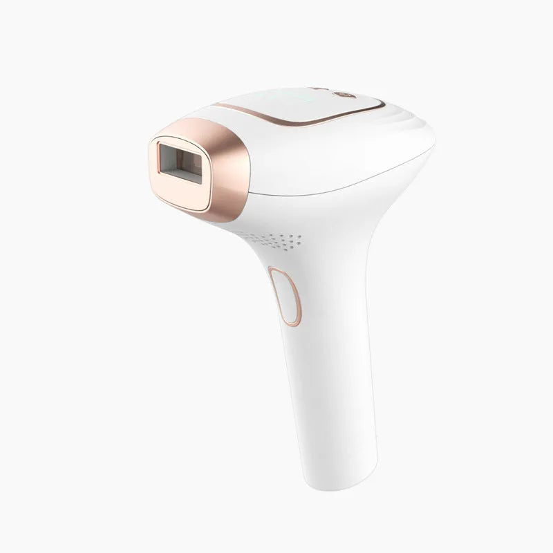 Pink and white three-in-one laser hair removal device with ice-sensing technology