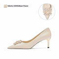 French crystal bridal high heels with rhinestone decoration in stiletto and cat heel styles