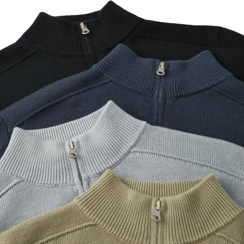 Men's slim fit wool pullover sweater in six colour options with long sleeves and casual design