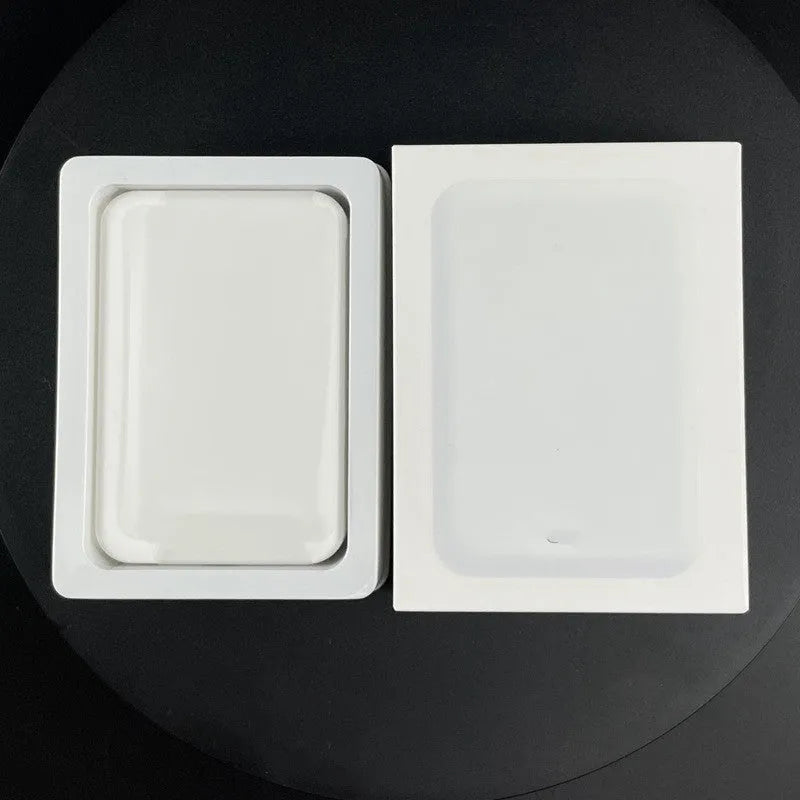 White magnetic wireless charger power bank with 5000mAh capacity and creative design