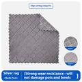 Silver silk rag cleaning cloth with steel wire ball construction for kitchen pots and bowls