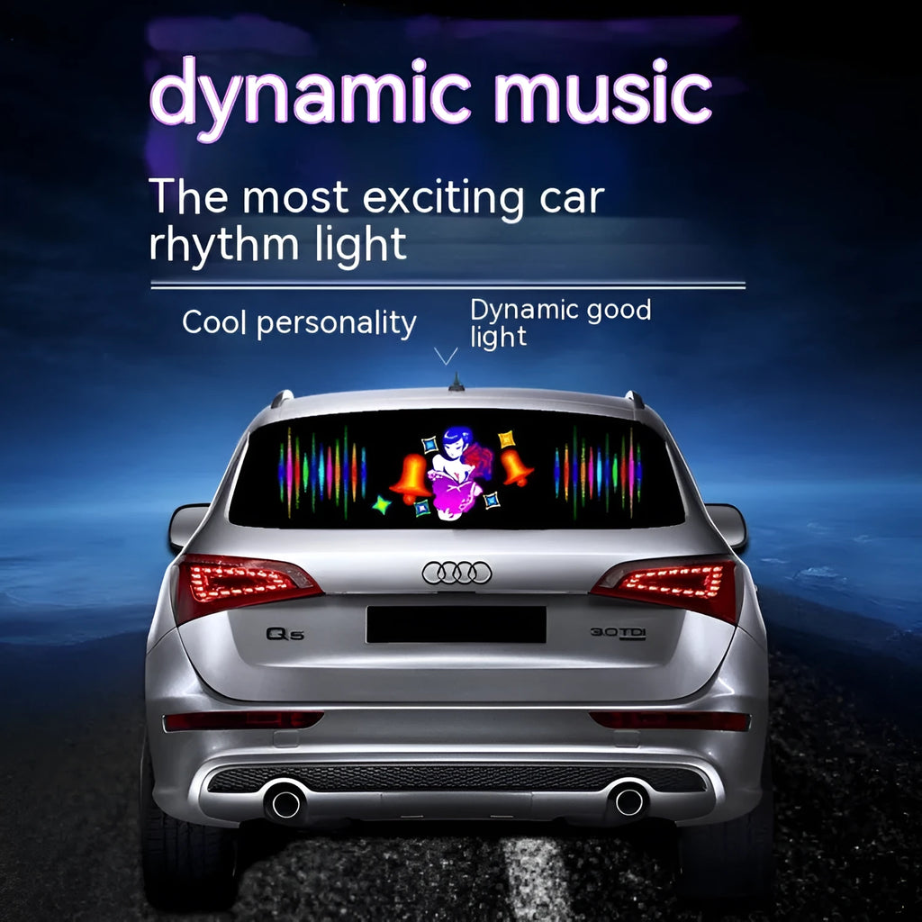 90cm long car interior voice control rhythm light bar with music sync and themed displays.