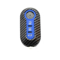 ABS car key case with carbon fibre pattern for Fiat remote keys in black, red, dark blue