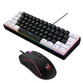 V700WB A869 white and black wired gaming keyboard and mouse set with colour backlight