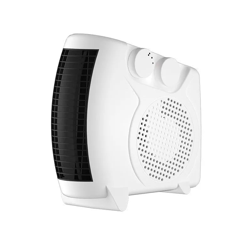 White small electric heater on a desktop with dimensions 290mm wide by 2240mm high.