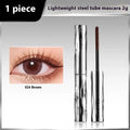 Steel tube waterproof mascara in black and brown colours with optional eyelash curler