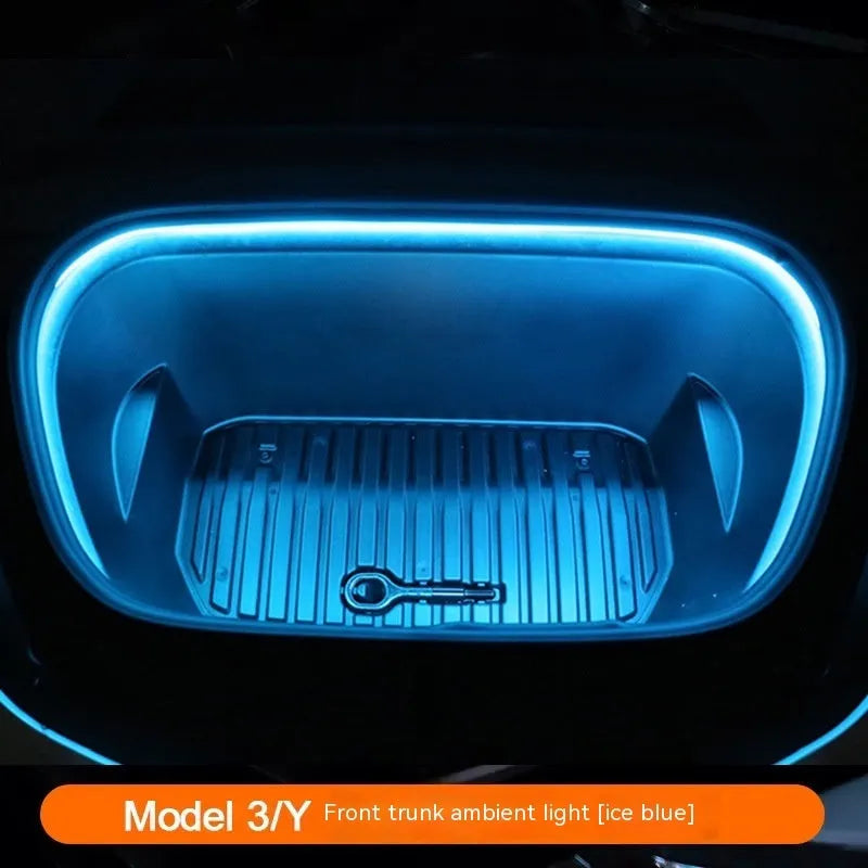 Tesla Model 3 and Y front centre console ambience lighting kit in soft silicone with colour choice.