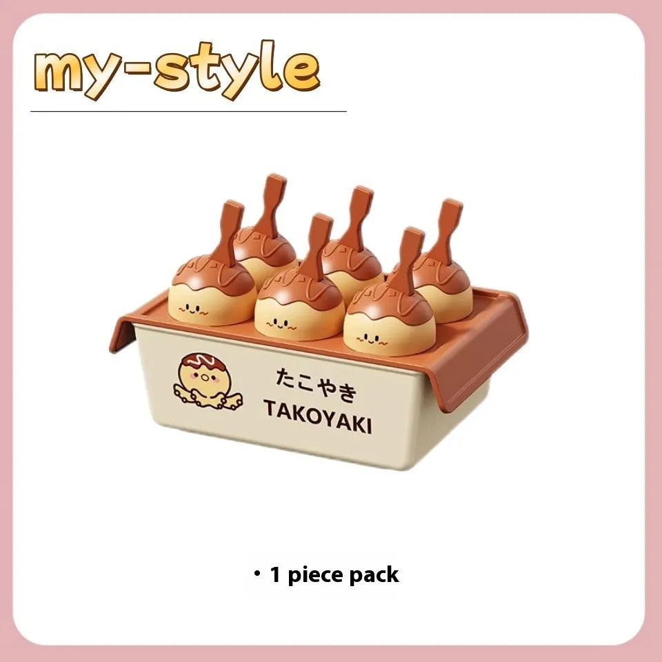 Plastic ice cream mould for making desserts in the shape of takoyaki octopus balls