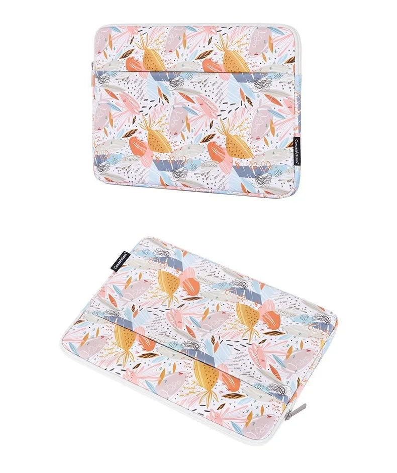 White waterproof 14-inch laptop bag made from PU leather with breathable anti-shock design