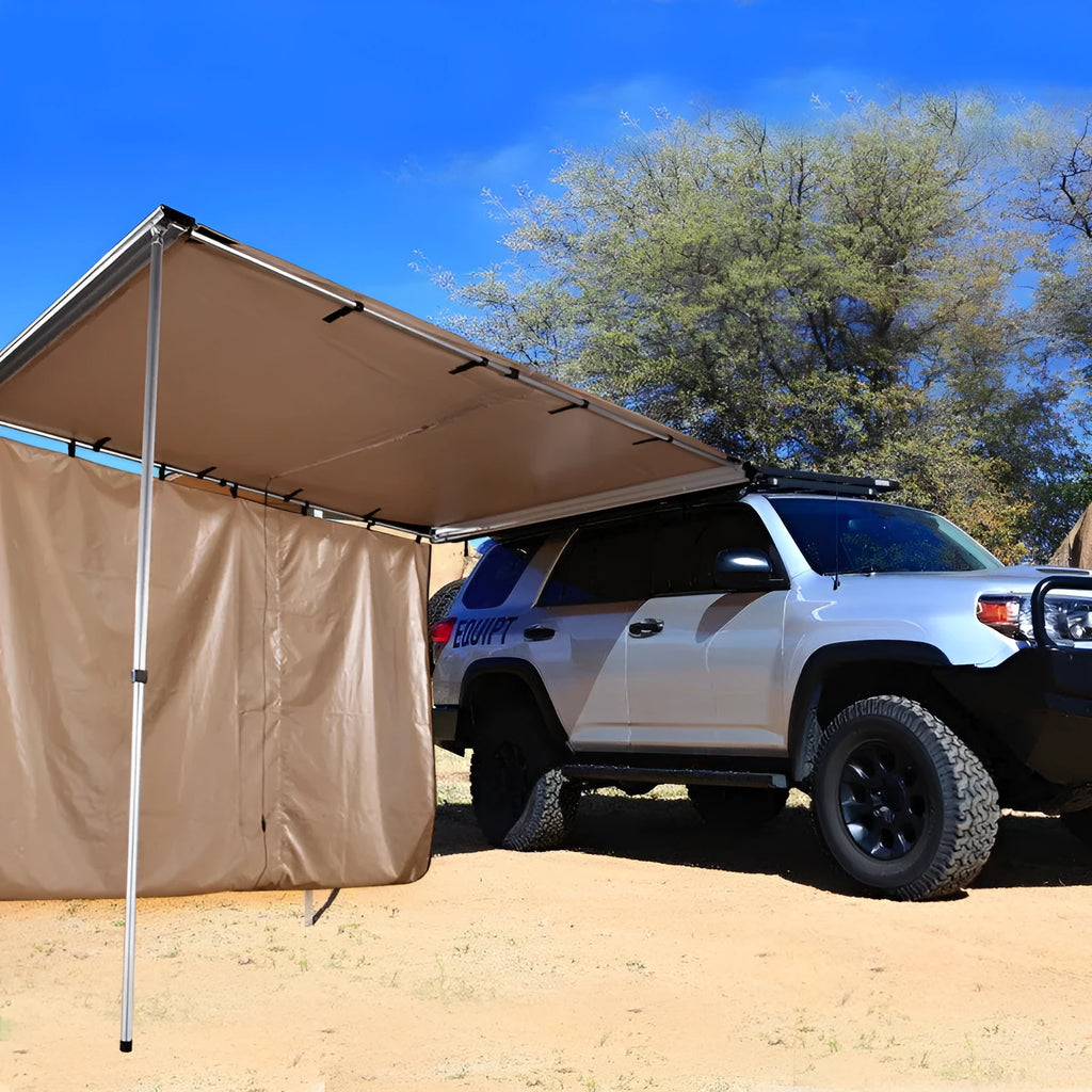 Black glue rainproof camping tent with aluminum alloy rods and two bedroom spaces