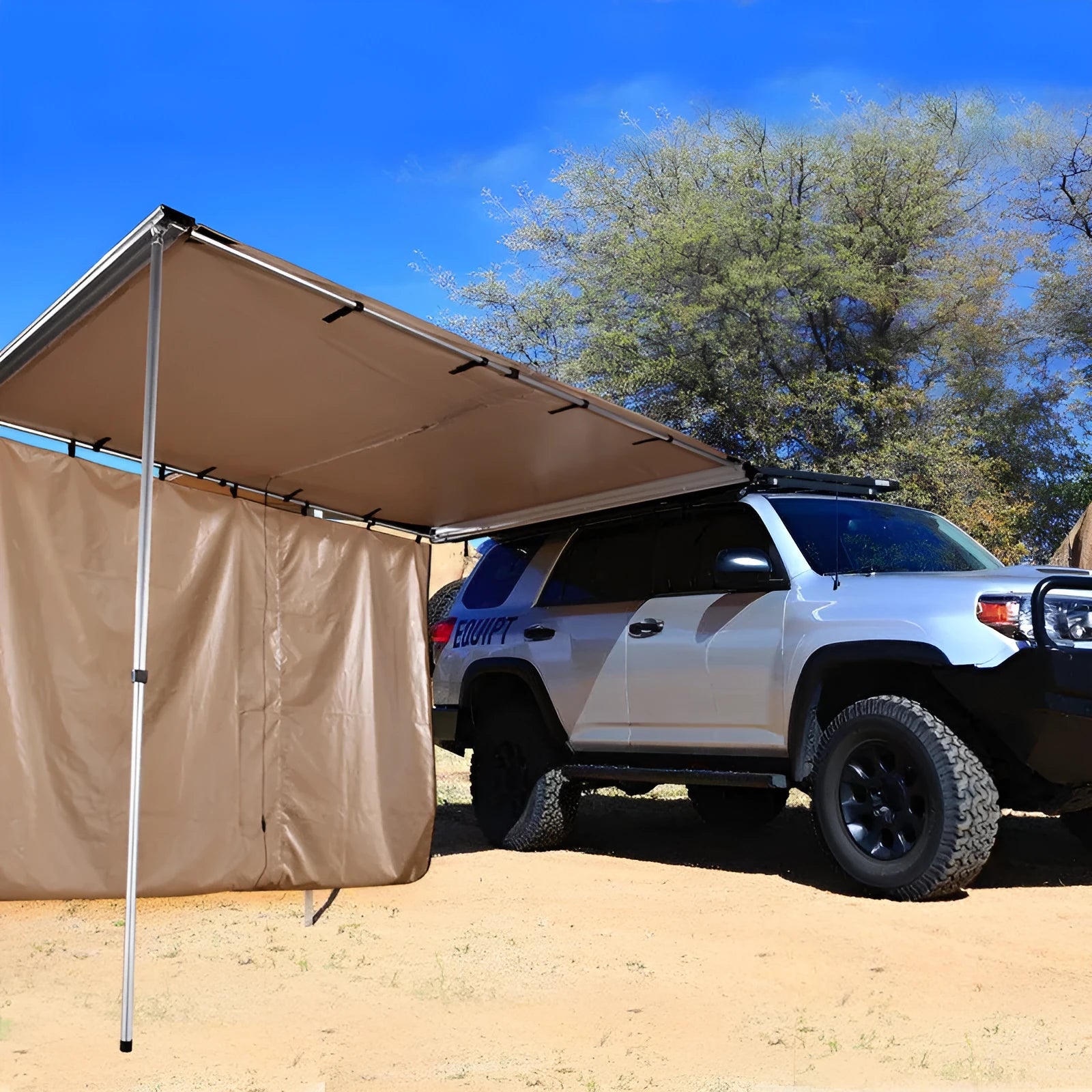 Black glue rainproof camping tent with aluminum alloy rods and two bedroom spaces