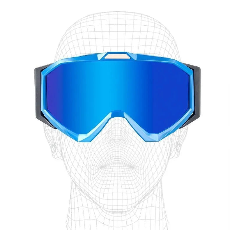 Double-layer anti-fog motorcycle goggles with TPU frame in a choice of five colour and lens combinations.