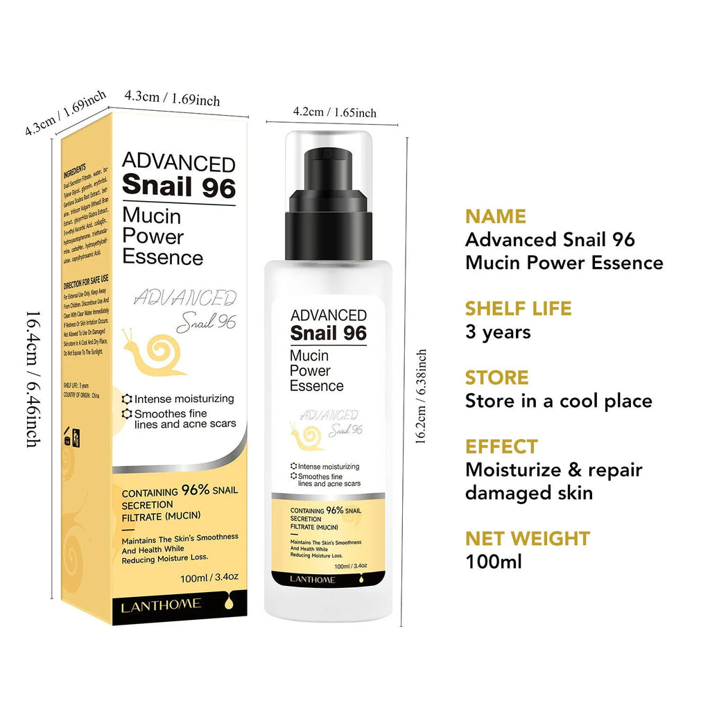 100ml Snail Snail Serum moisturising facial essence bottle for universal skin type care