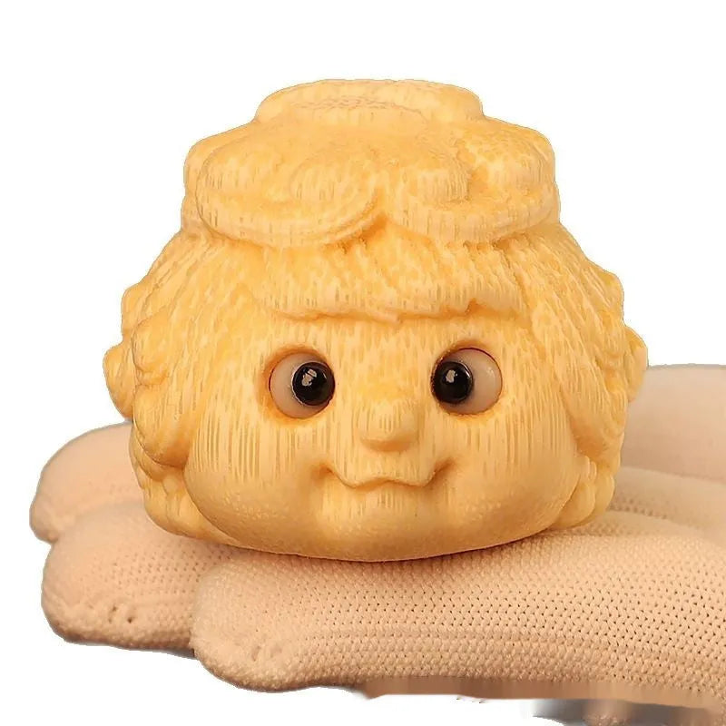 Golden Princess Toad ornament carved from solid bamboo measuring 5.0 units