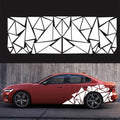 Roll of black PET car sticker material for vehicle waistline or wheel well decoration.